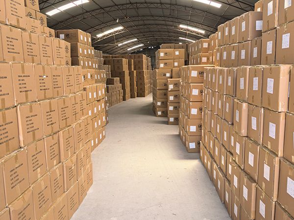 QC team inspecting porcelain tableware before shipment