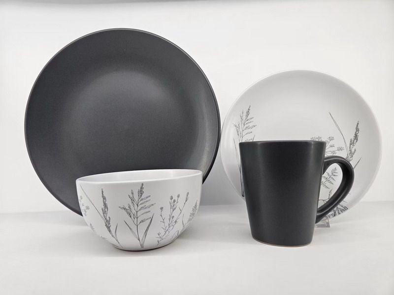 Stoneware 16pcs dinner set with pad printing